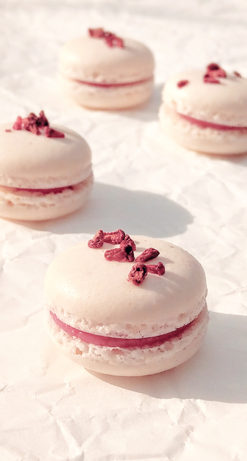  Raspberry and White Chocolate Macaroons 